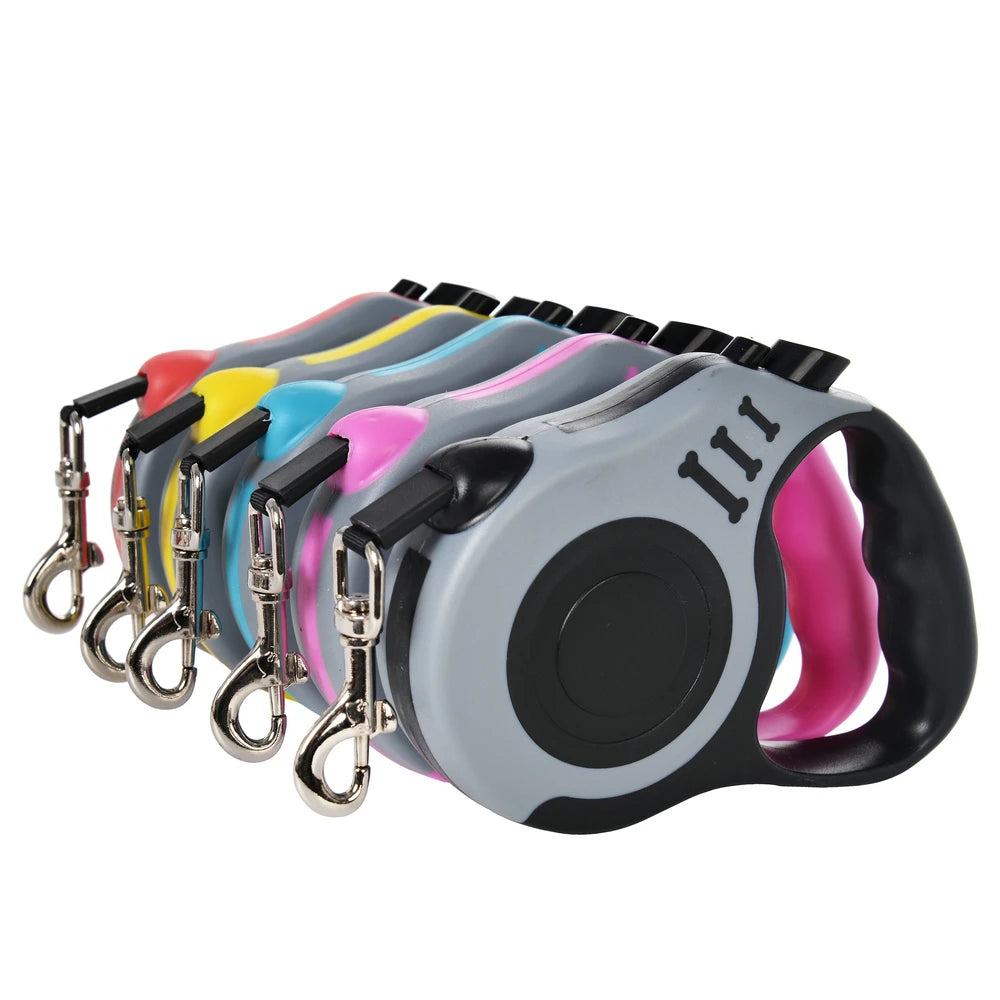 5m/3m Ultimate Retractable Dog Leash | Ergonomic Grip & No-Tangle Nylon Ribbon